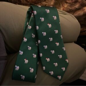 CHAPS Green Holiday Polar Bear Tie 100% Silk New with Out Tags 🏷️